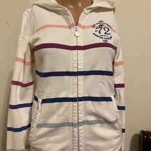 Nike White strip Jacket with the hoodie.